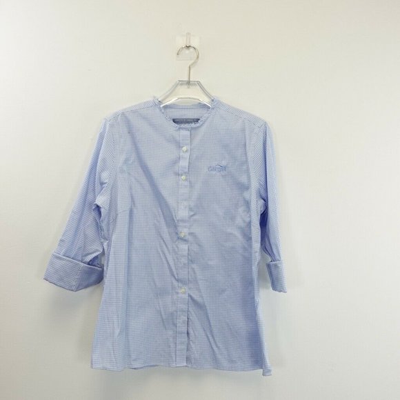 FORSYTH OF CANADA, INC. Womens Blue Top LARGE Wrinkle Free Checkered Long Sleeve - Picture 1 of 11